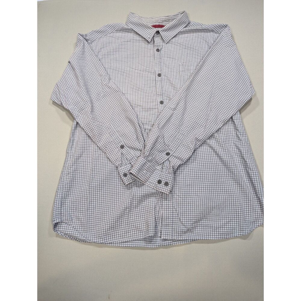 Columbia Mens XXL Button Up Shirt Gray Plaid Long Sleeve Outdoor Casual